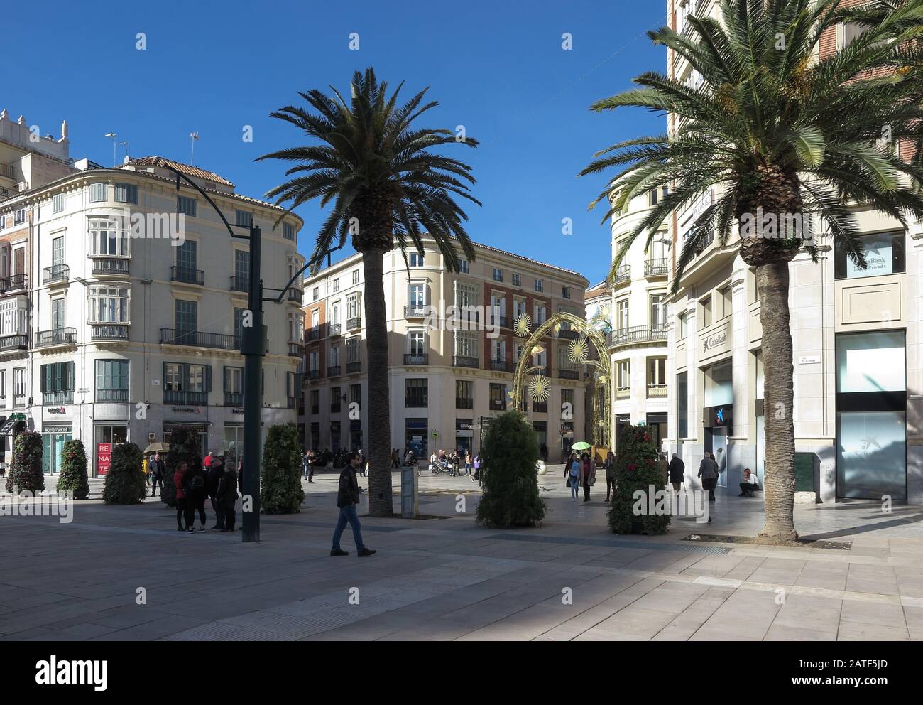 Calle Marqués De Larios, Malaga, Espagne Banque D'Images
