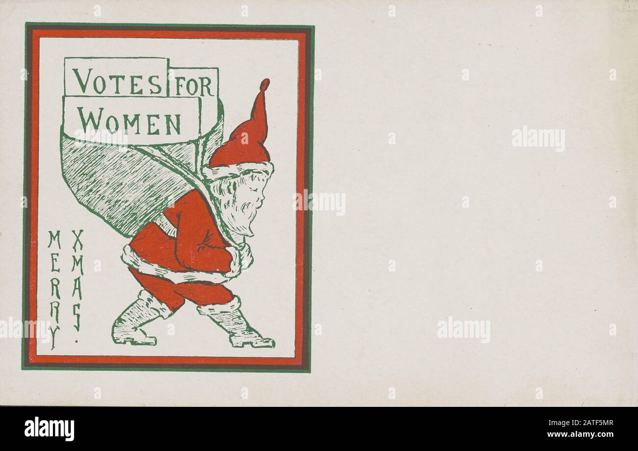 Votes pour les femmes. Joyeux Noël. - suffrage des femmes aux États-Unis 1840' 1920' Banque D'Images