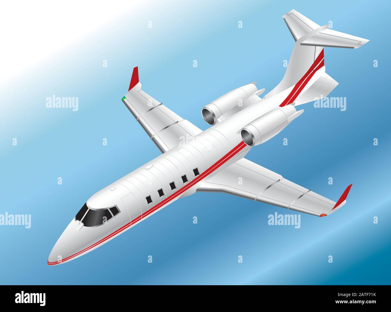 Illustration vectorielle isométrique détaillée d'un Learjet 60 Illustration de Vecteur