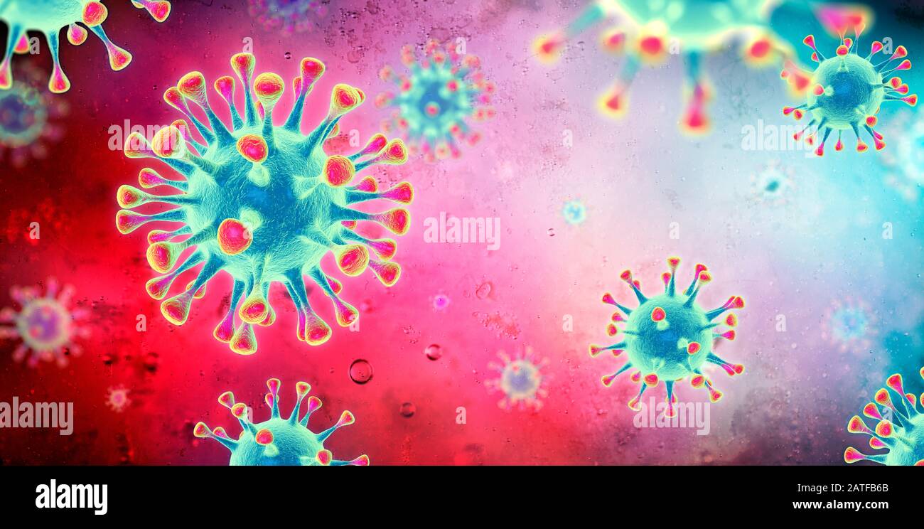 Virus Corona - microbiologie - rendu 3d Banque D'Images