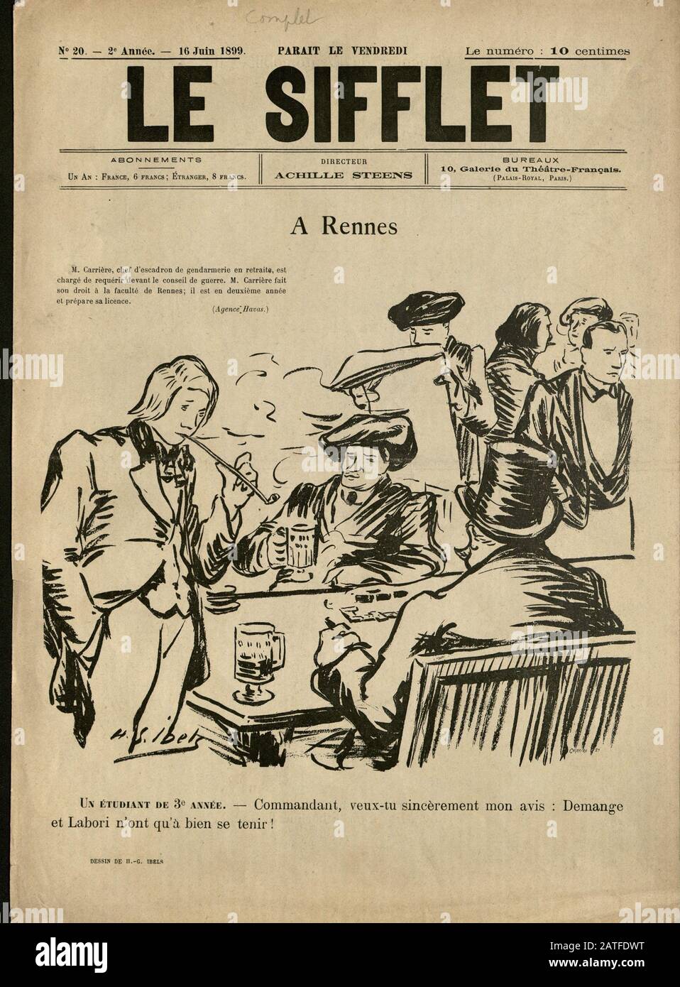 L'affaire Dreyfus 1894-1906 - Le Ensemble marionnettes, 16 juin 1899 - journal illustré en Français Banque D'Images