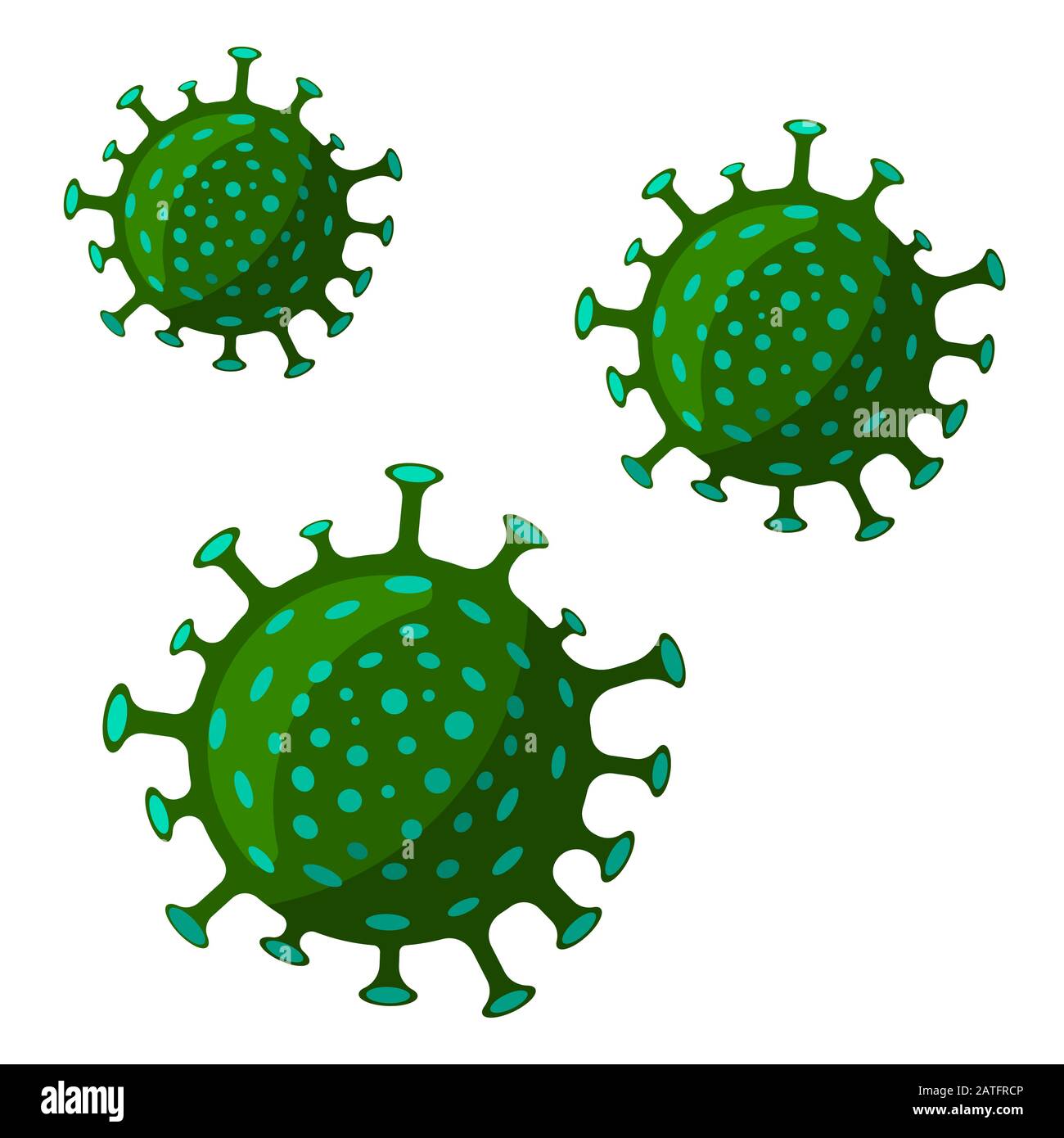 Image de coronavirus isolée sur fond blanc. Illustration plate de la caricature vectorielle. Illustration de Vecteur