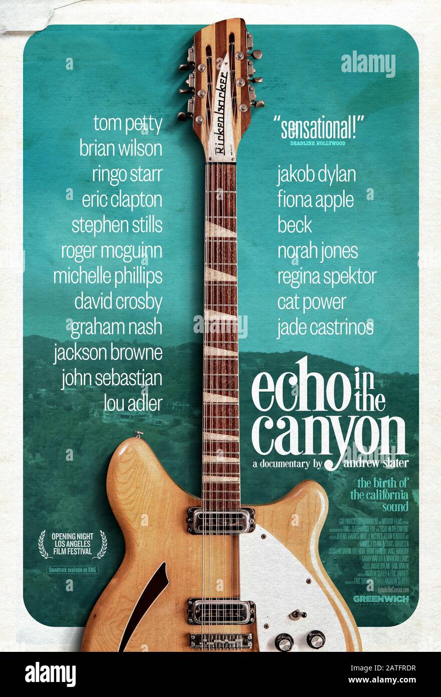 Echo dans le Canyon (2018) réalisé par Andrew Slater et mettant en vedette Lou Adler, Fiona Apple, Les Beach Boys et les Byrd. Documentaire sur la musique originaire du quartier de Laurel Canyon à Los Angeles, Californie, dans les années 1960. Banque D'Images
