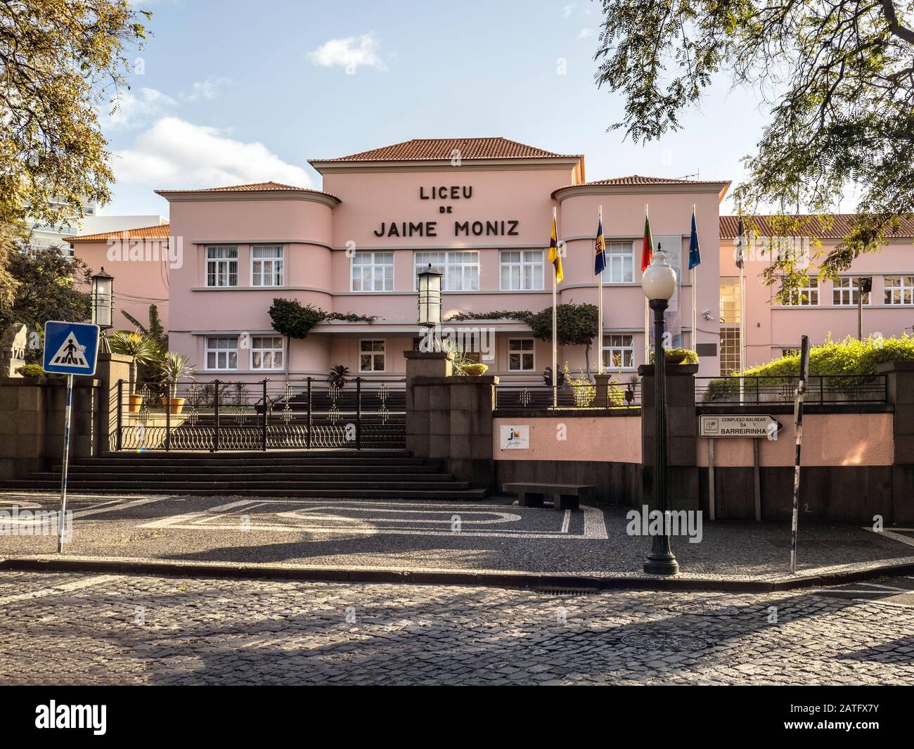 Ecole Secondaire Jaime Moniz, Funchal, Madère, Portugal. Banque D'Images