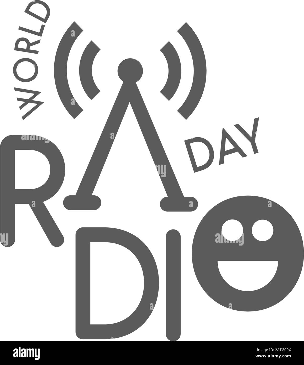 Logo de la Journée mondiale de la radio pour affiche, bannière ou tout autre design Illustration de Vecteur