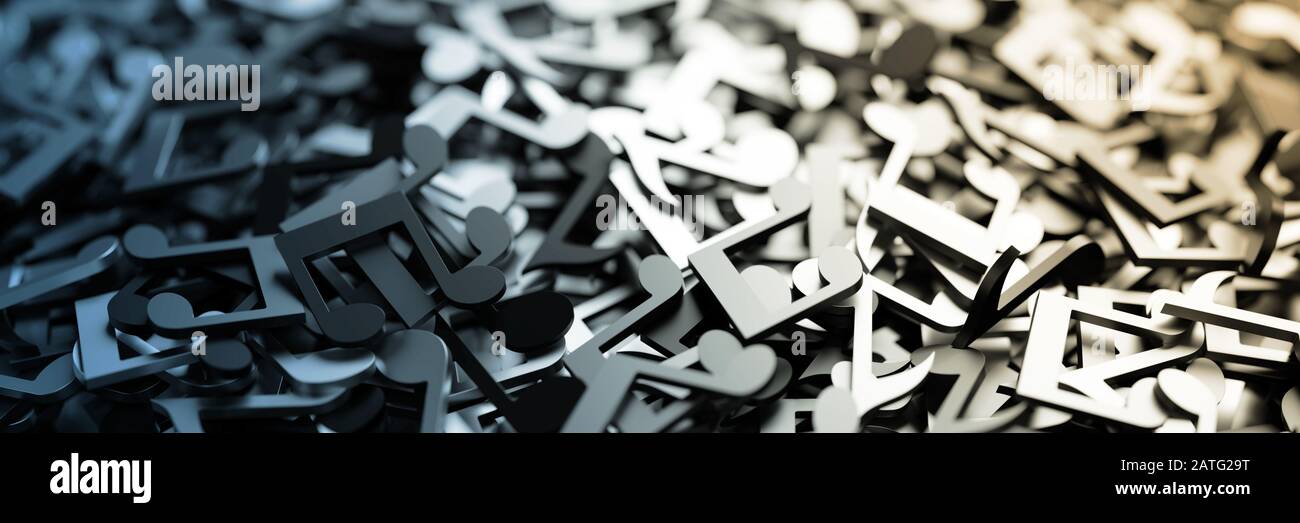 Des notes musicales infinies, des œuvres d'art et de la musique, qui rendent un arrière-plan conceptuel Banque D'Images