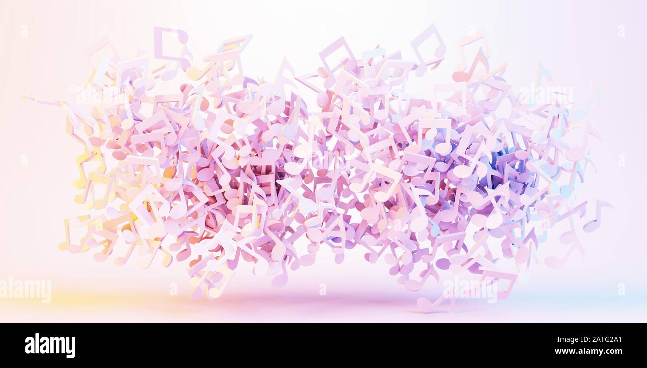 Des notes musicales infinies, des œuvres d'art et de la musique, qui rendent un arrière-plan conceptuel Banque D'Images