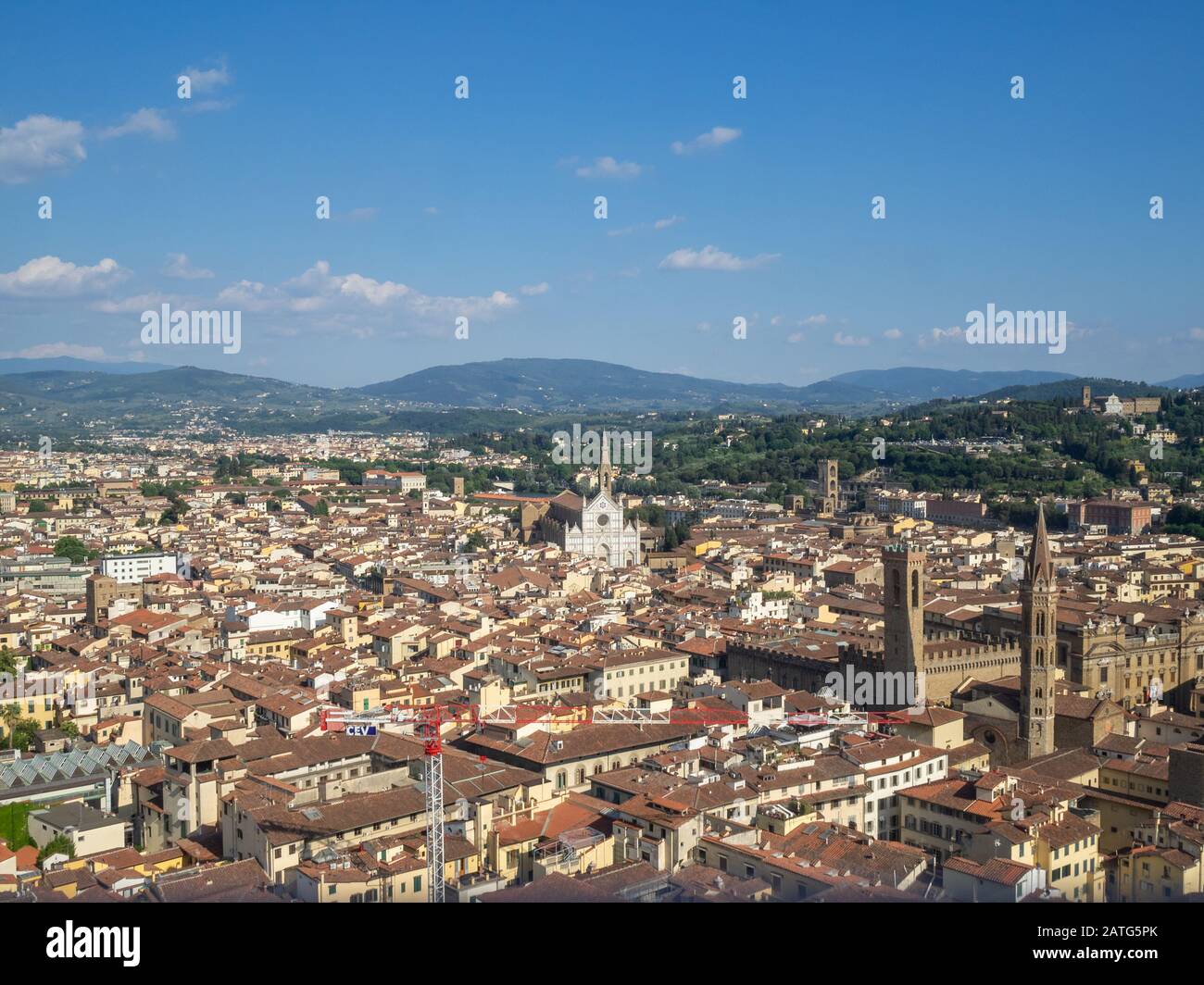 Paysage urbain de Florence vu du Campanile di Giotto Banque D'Images