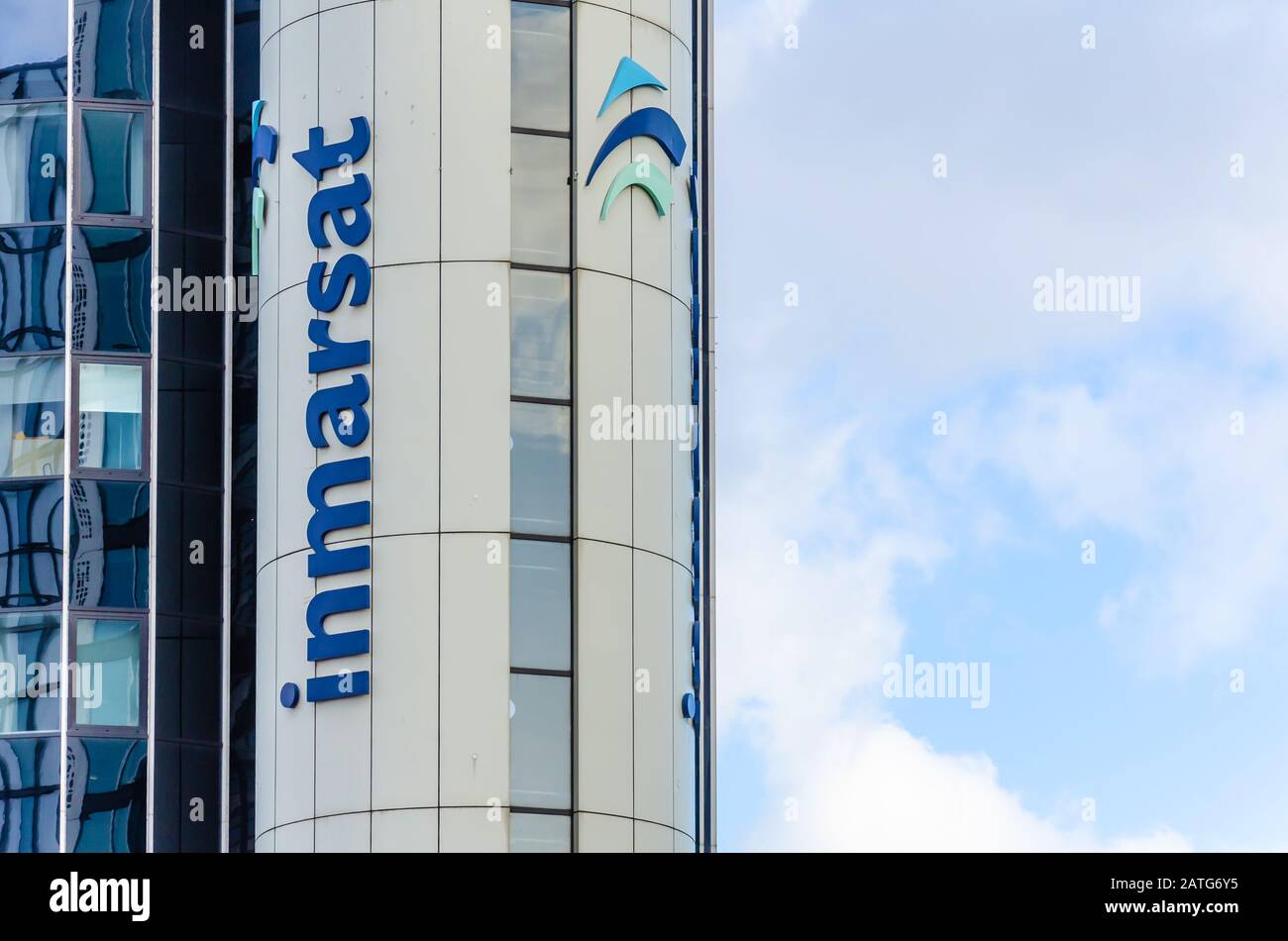 Inmarsat est une société de technologie fournissant des communications par satellite basées à City Road à Londres, au Royaume-Uni Banque D'Images