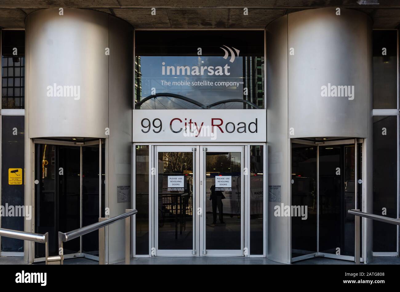 Inmarsat est une société de technologie fournissant des communications par satellite basées à City Road à Londres, au Royaume-Uni Banque D'Images