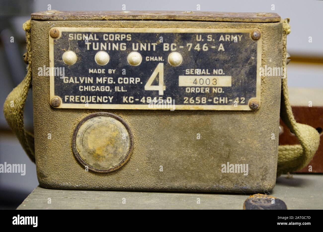 BC-746-A unité de syntonisation radio de l'armée américaine fabriquée par Galvin mfg corp , cette unité de syntonisation a été utilisée avec la RADIO SCR-511 Banque D'Images