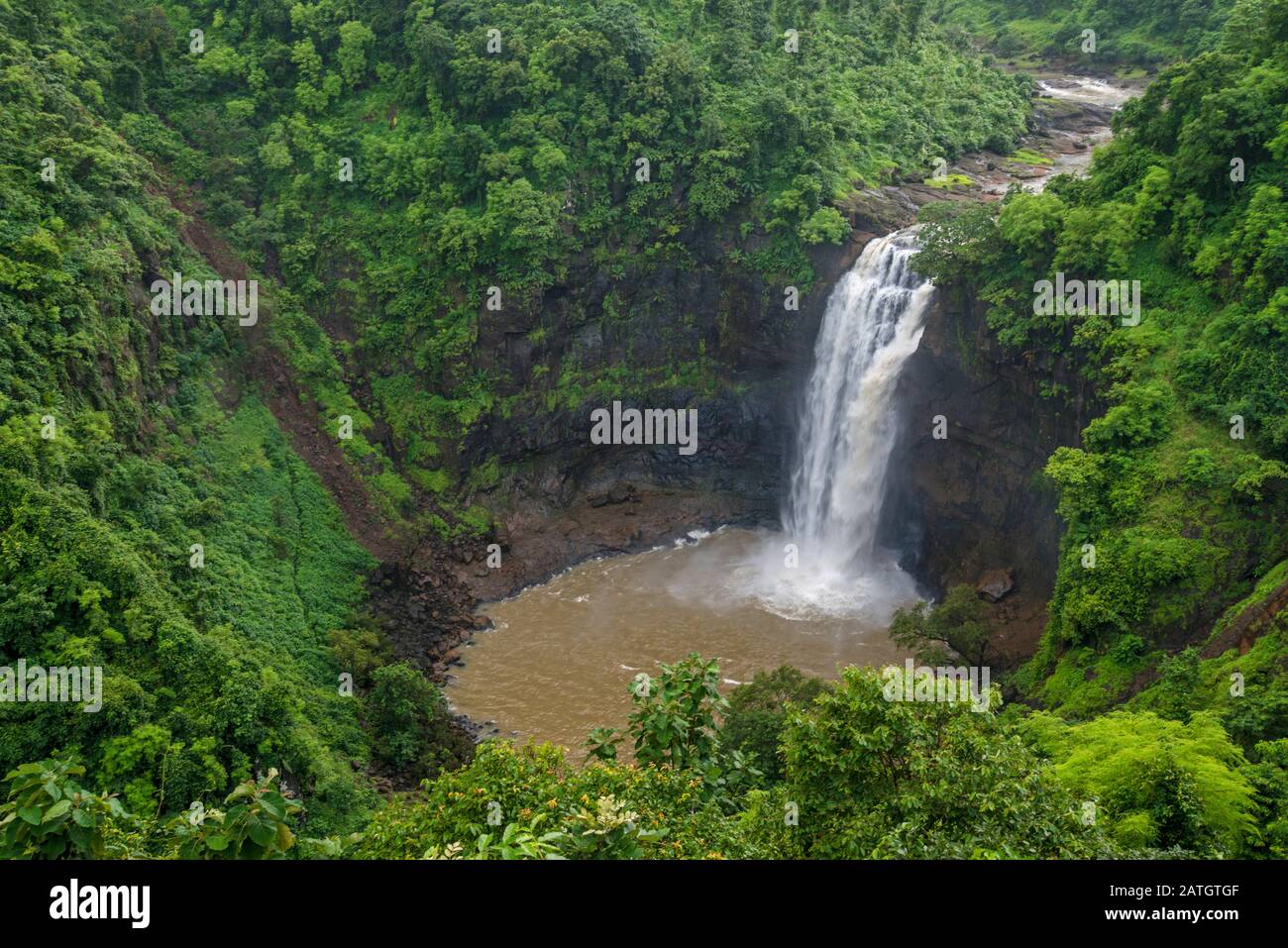 Dabhosa Waterfall, Jawhar, Thane, Maharashtra, Inde. L'une des plus hautes chutes d'eau située près de Mumbai. Banque D'Images