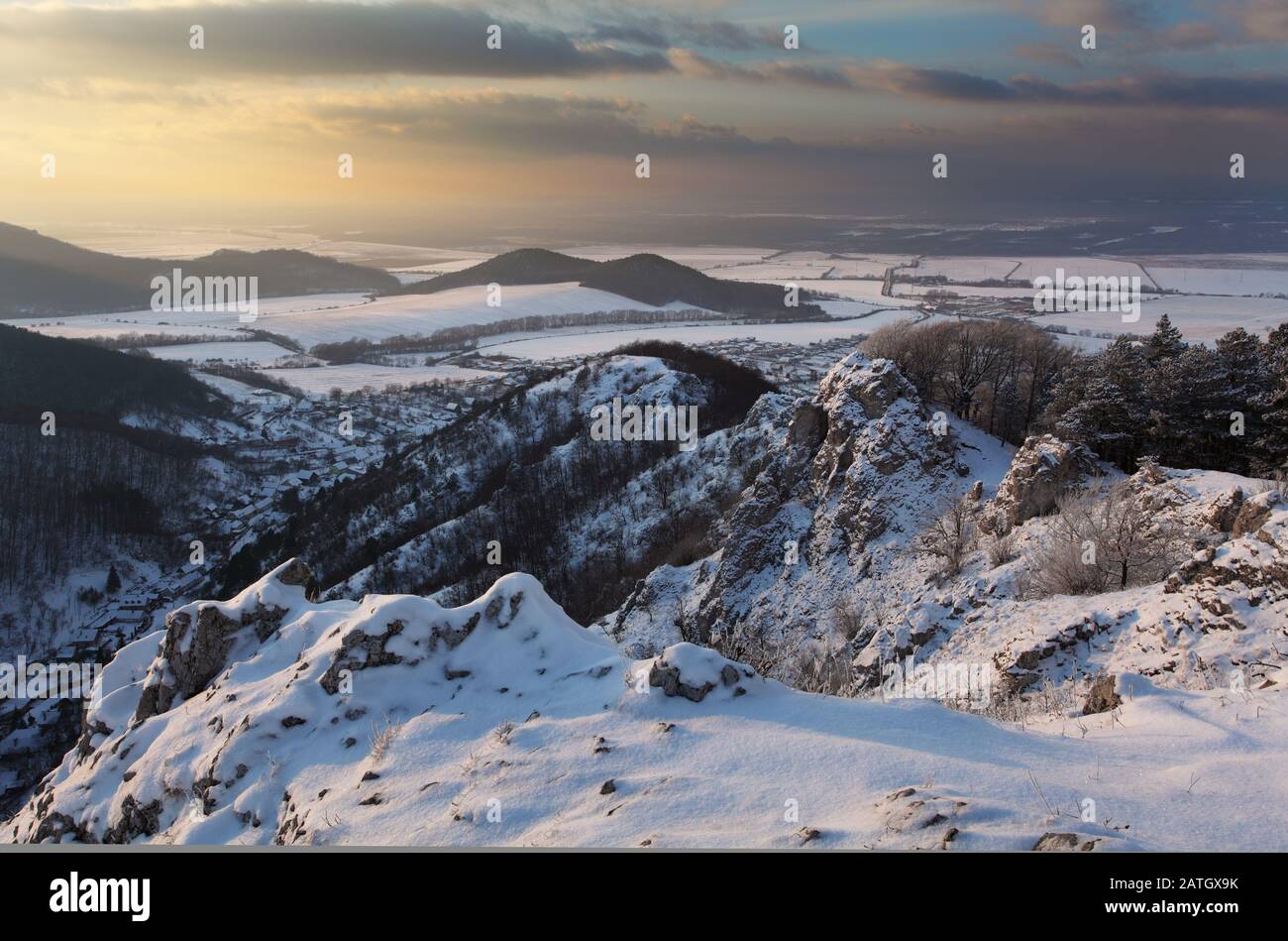 Paysage d'hiver en Slovaquie Banque D'Images