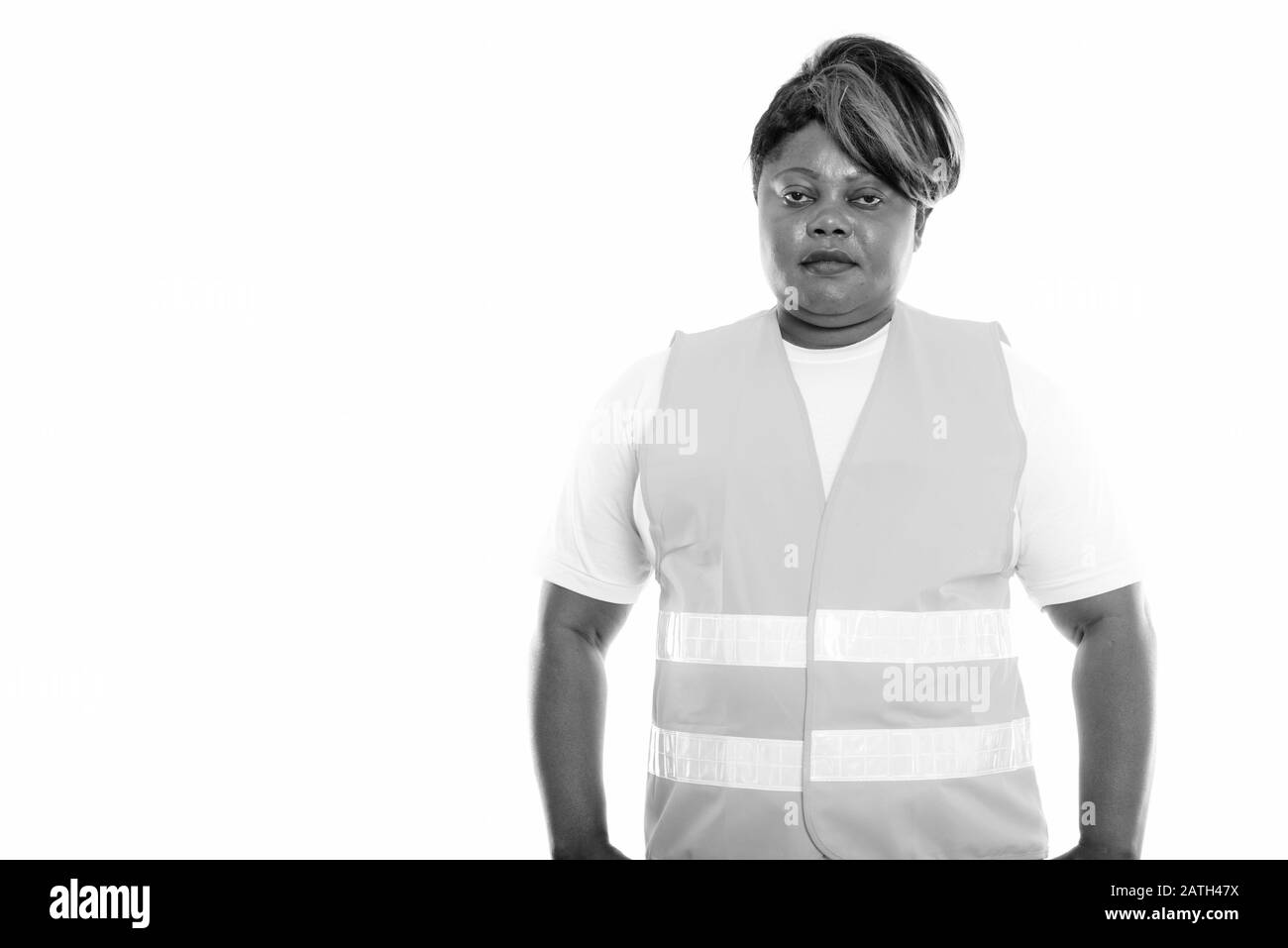 Portrait de femme africaine noire gras construction worker Banque D'Images