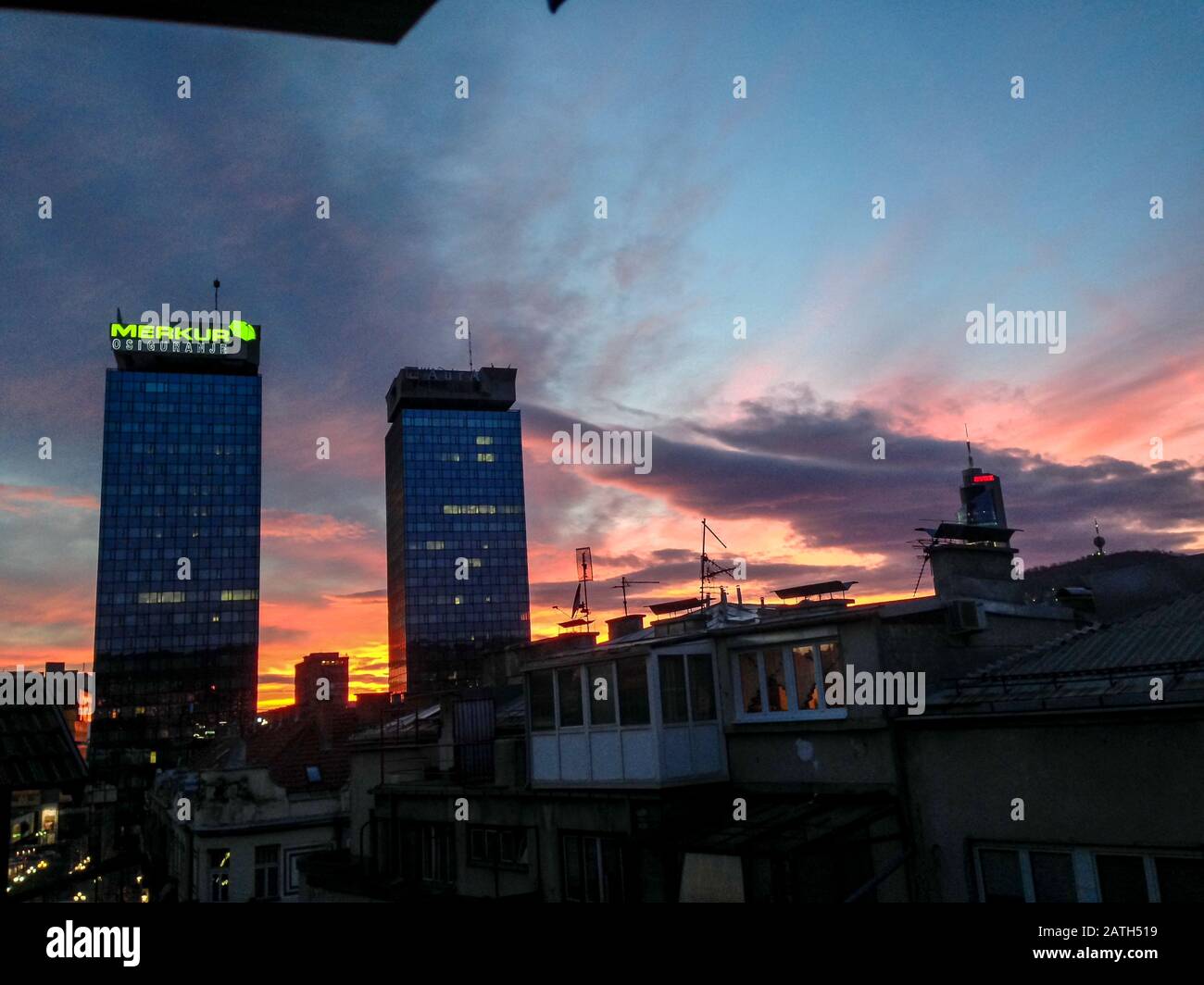 Vue panoramique sur la capitale bosniaque de Sarajevo, le mardi 6 mai 2014 Banque D'Images