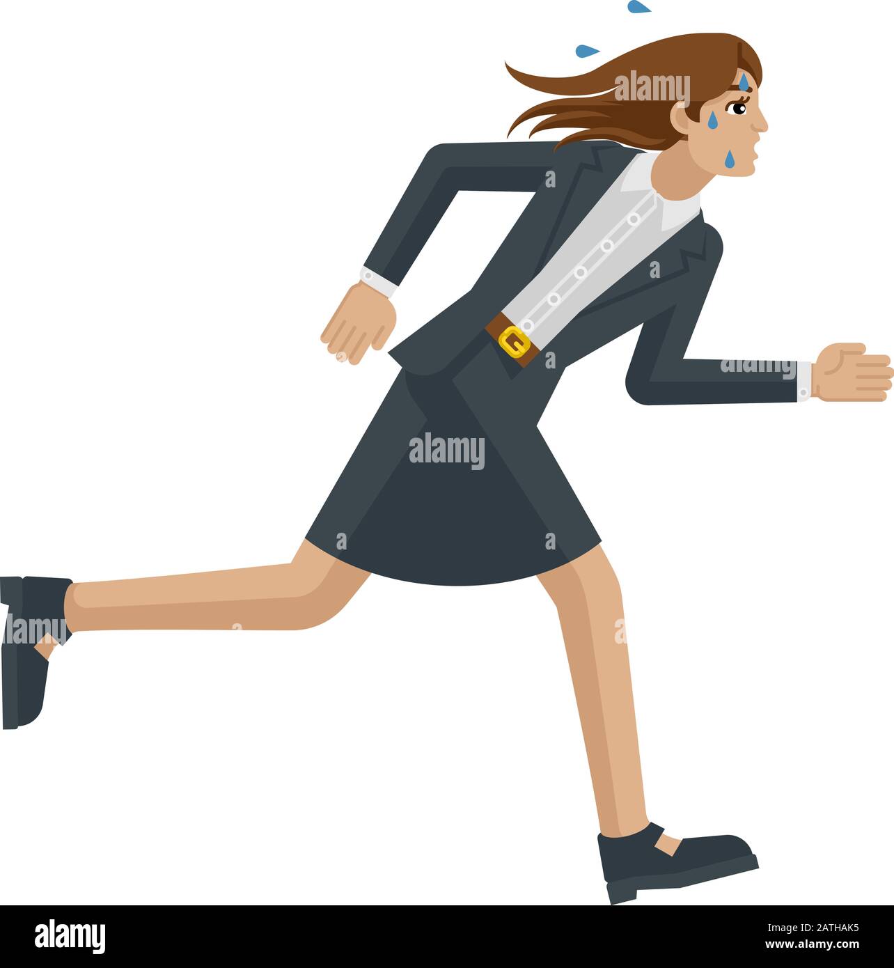 Business Woman Stress Fatigué Running Concept Illustration de Vecteur