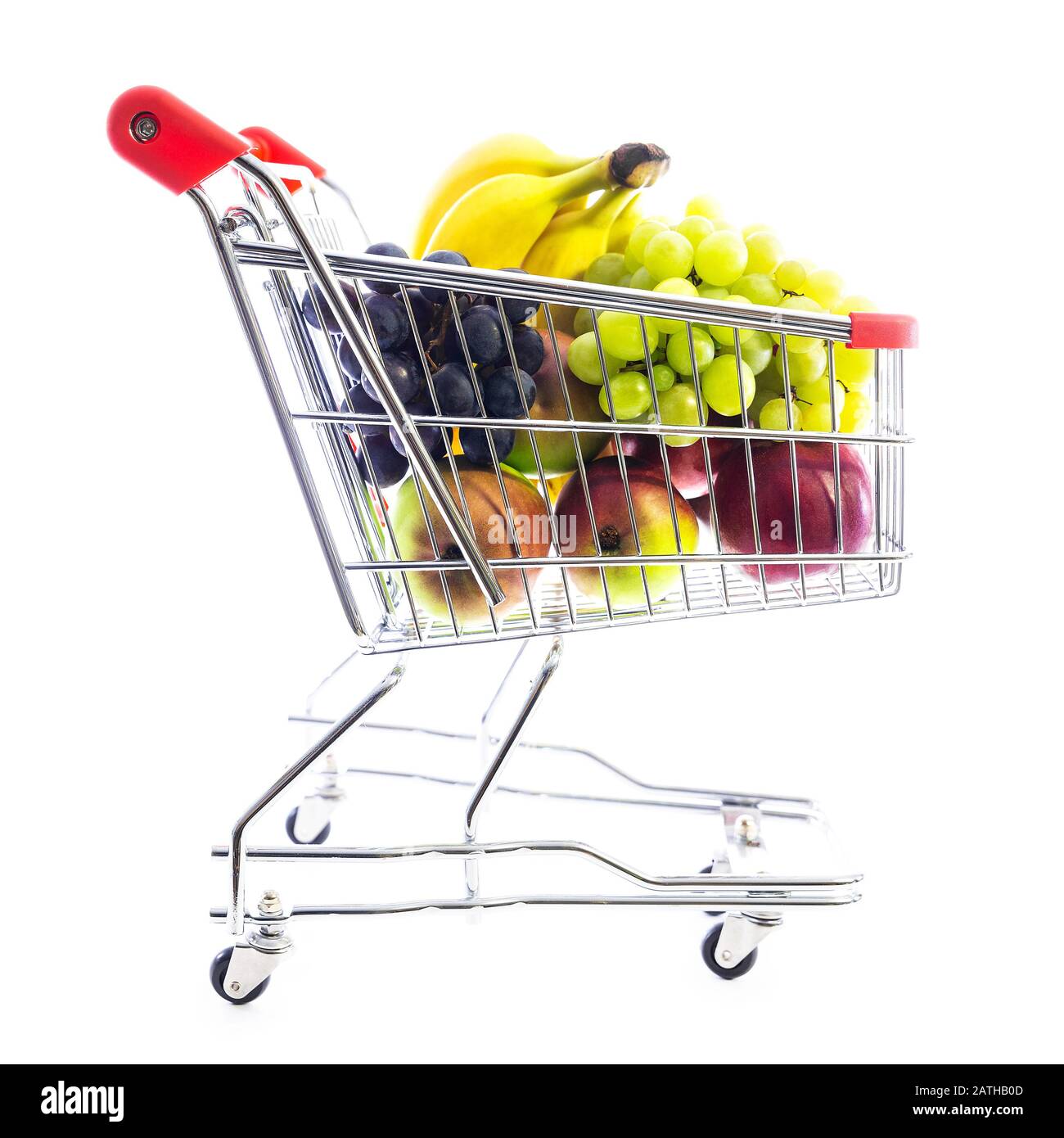 chariot ou chariot de shopping plein de divers fruits; , concept en ligne épicerie ou centre commercial Banque D'Images
