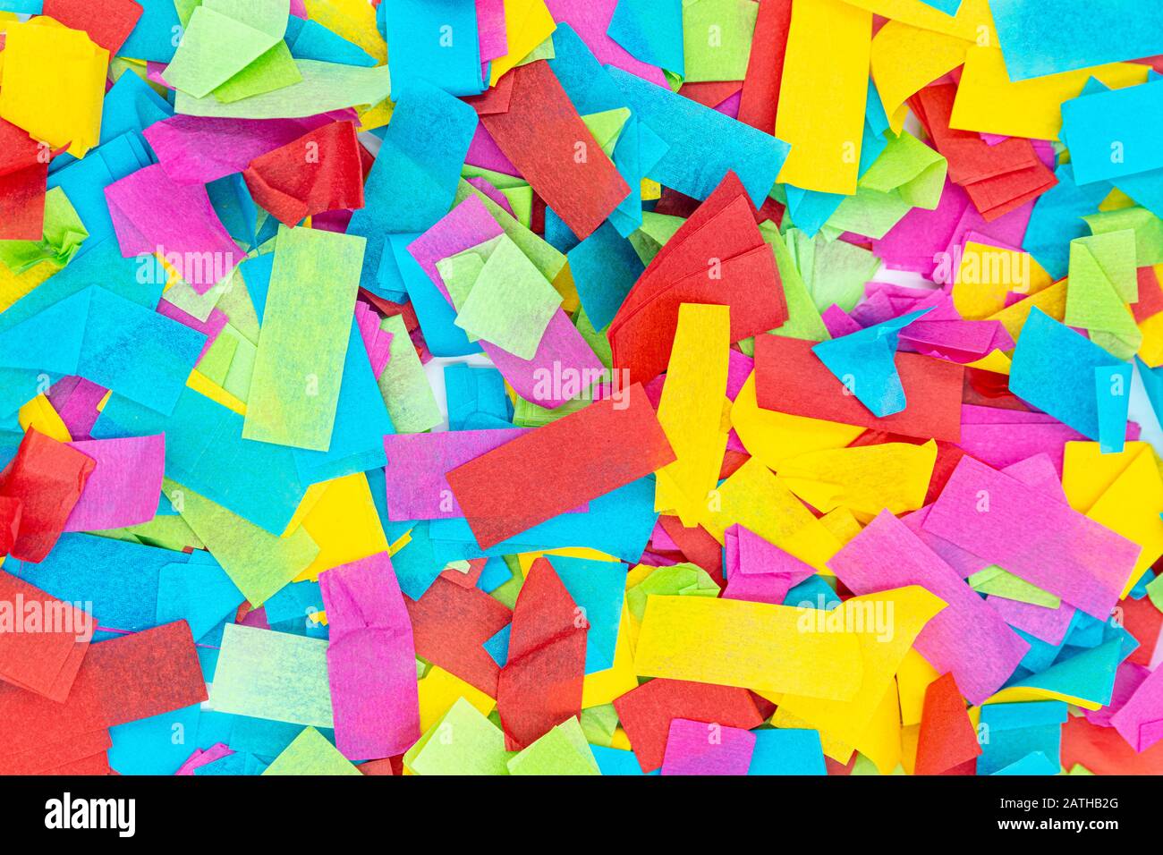 Fond confetti coloré, célébration d'anniversaire et concept de fête, topview Banque D'Images