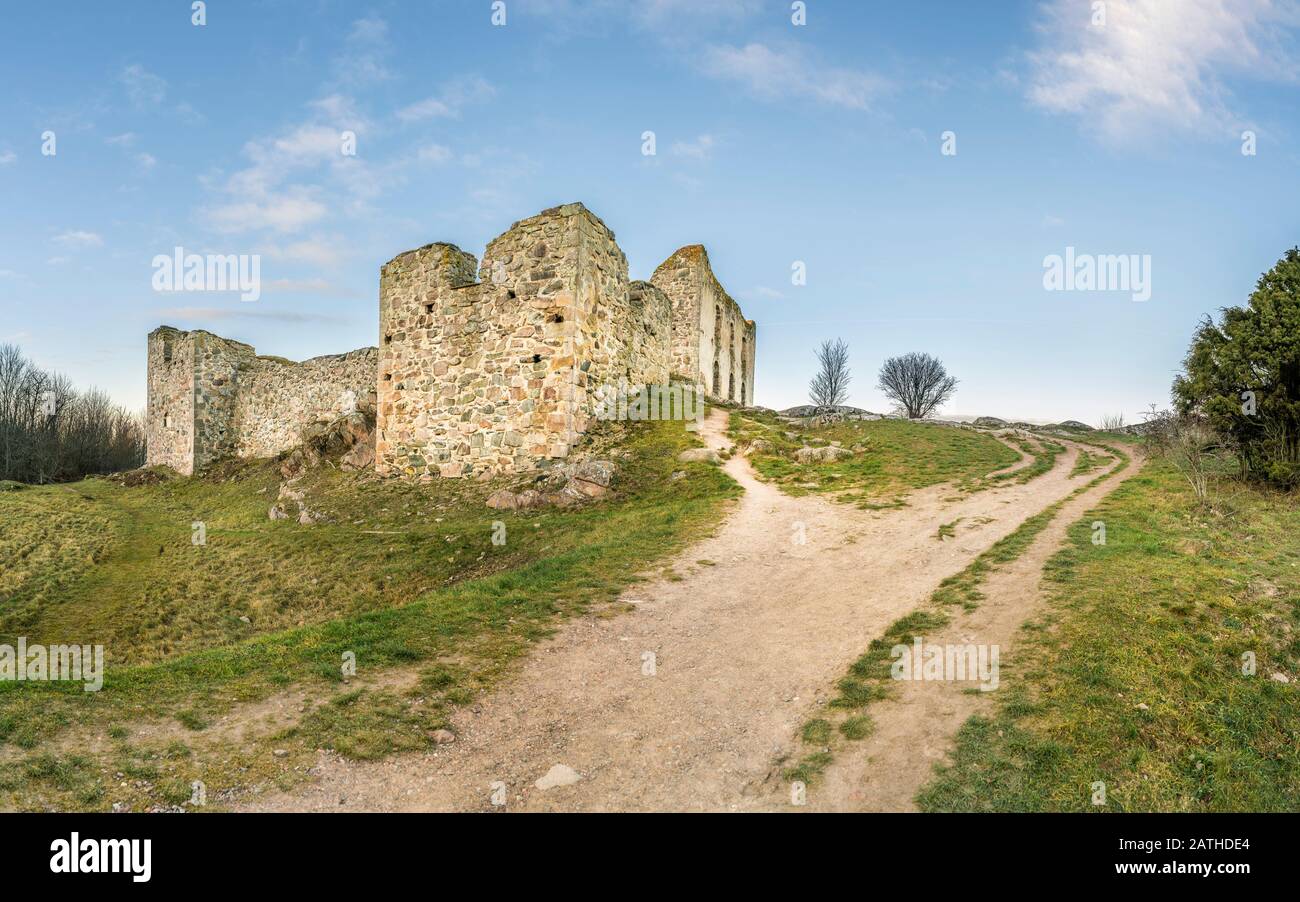 Ruines du château de Brahehus, près de Granna, Smaland, Suède, Scandinavie Banque D'Images