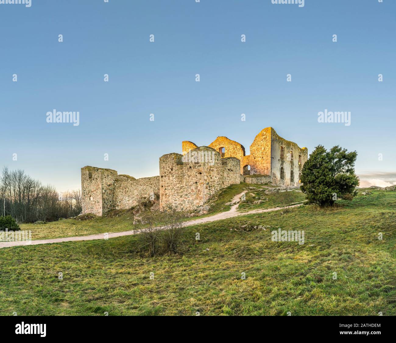 Ruines du château de Brahehus, près de Granna, Smaland, Suède, Scandinavie Banque D'Images