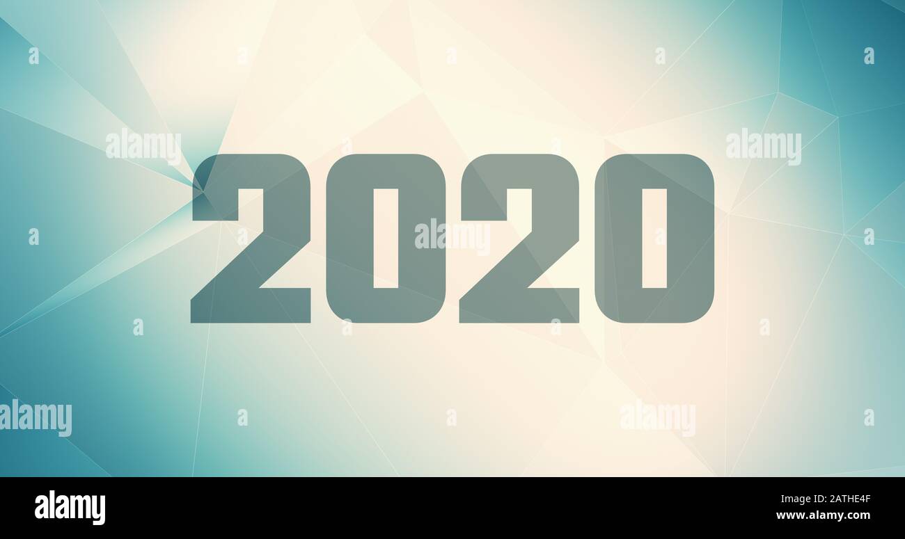 Résumé Calendrier d'arrière-plan de gradient 2020, triangles de modèle 2020 chiffres Banque D'Images