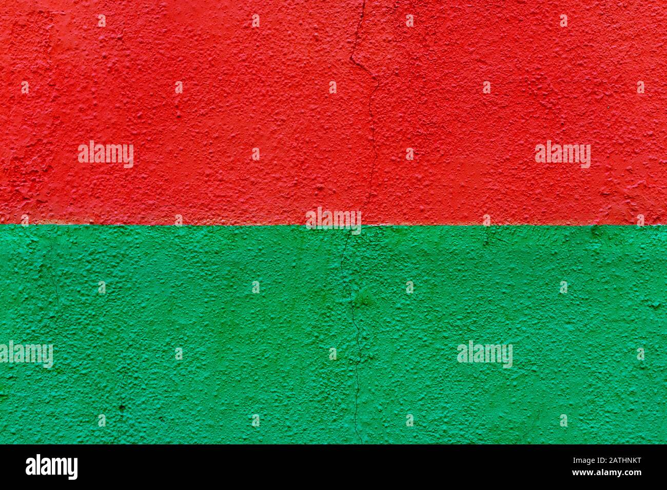 Surface de paroi rouge et verte comme arrière-plan Banque D'Images