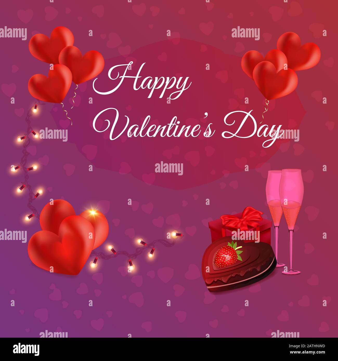 Bonne bannière de félicitations pour la Saint-Valentin avec des formes  rouges de coeur en relief - illustration vectorielle de carte de vœux  romantique. Belle affiche de fête d'amour pour Image Vectorielle Stock -