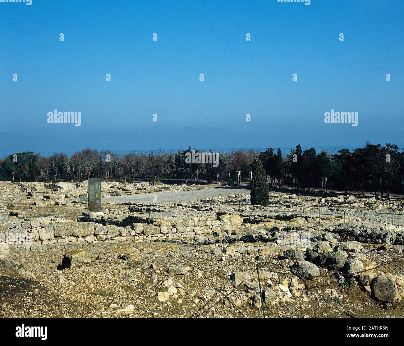 Espagne, Catalogne, Province De Gérone, Empuries. Neapolis. Vue panoramique sur les ruines. Banque D'Images