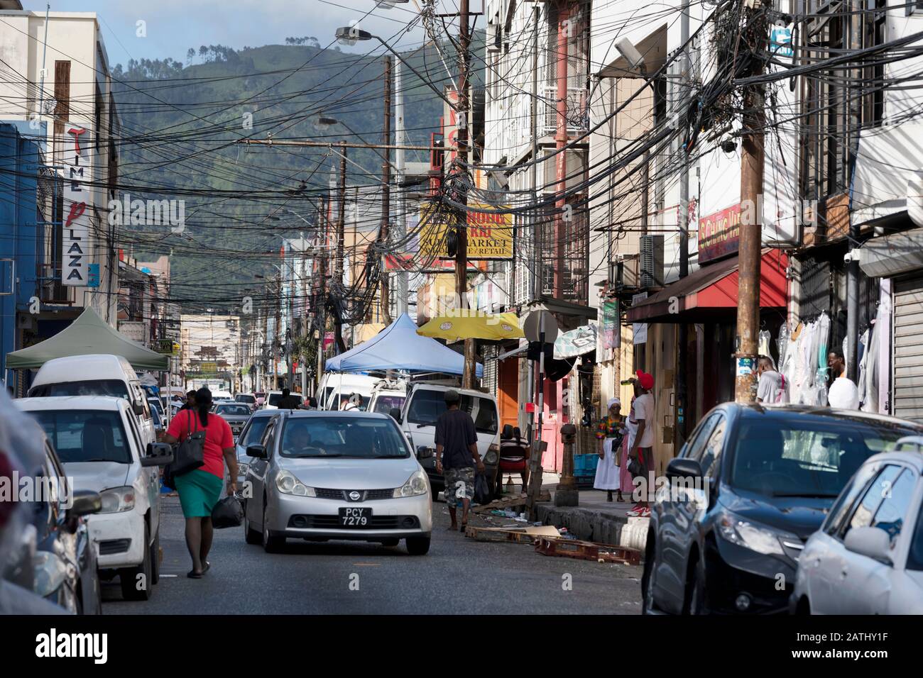 Charlotte Street, Port D'Espagne, Trinité-Et-Tobago Banque D'Images