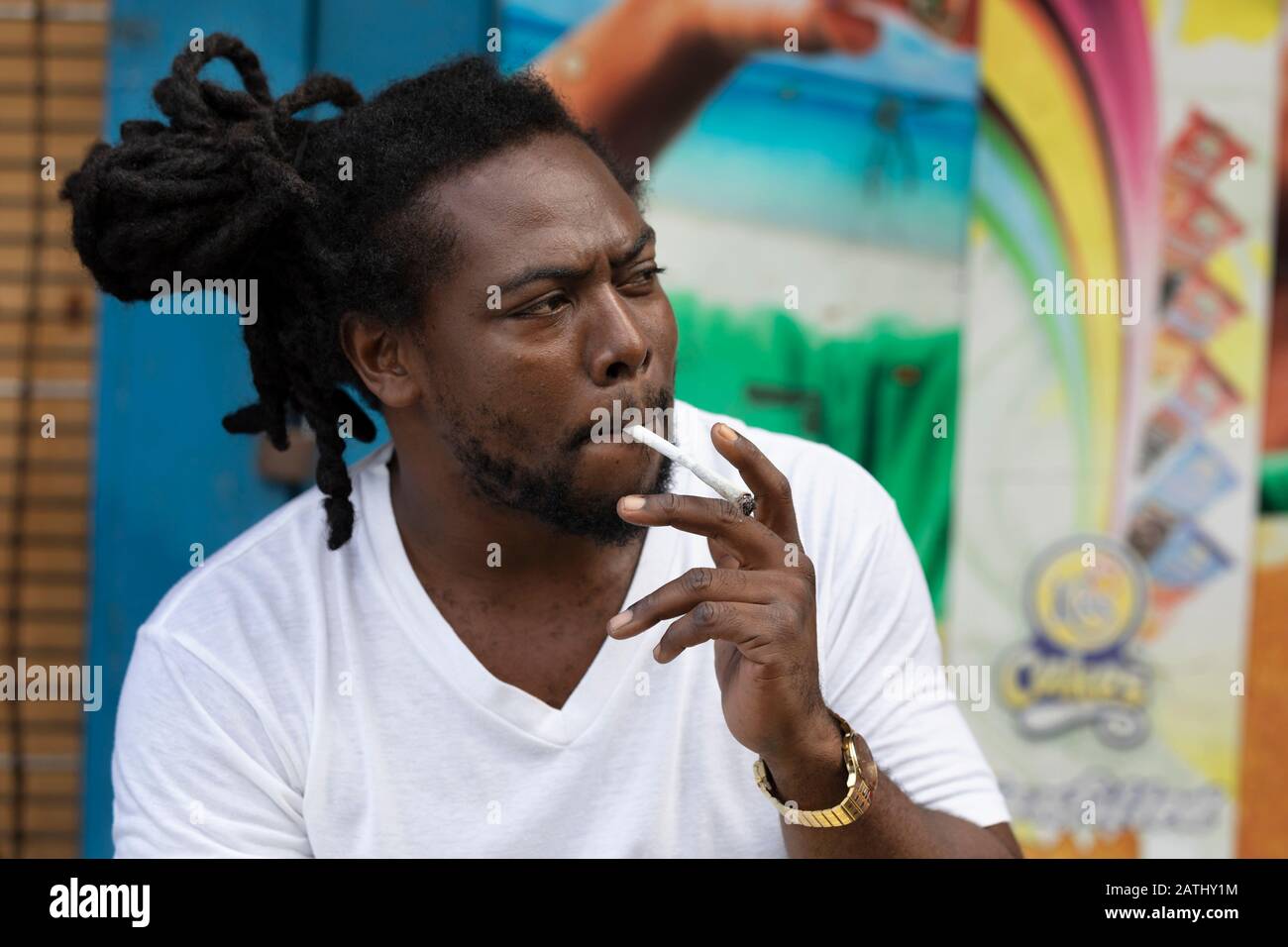 Portrait de rue, Port d'Espagne, Trinité-et-Tobago Banque D'Images