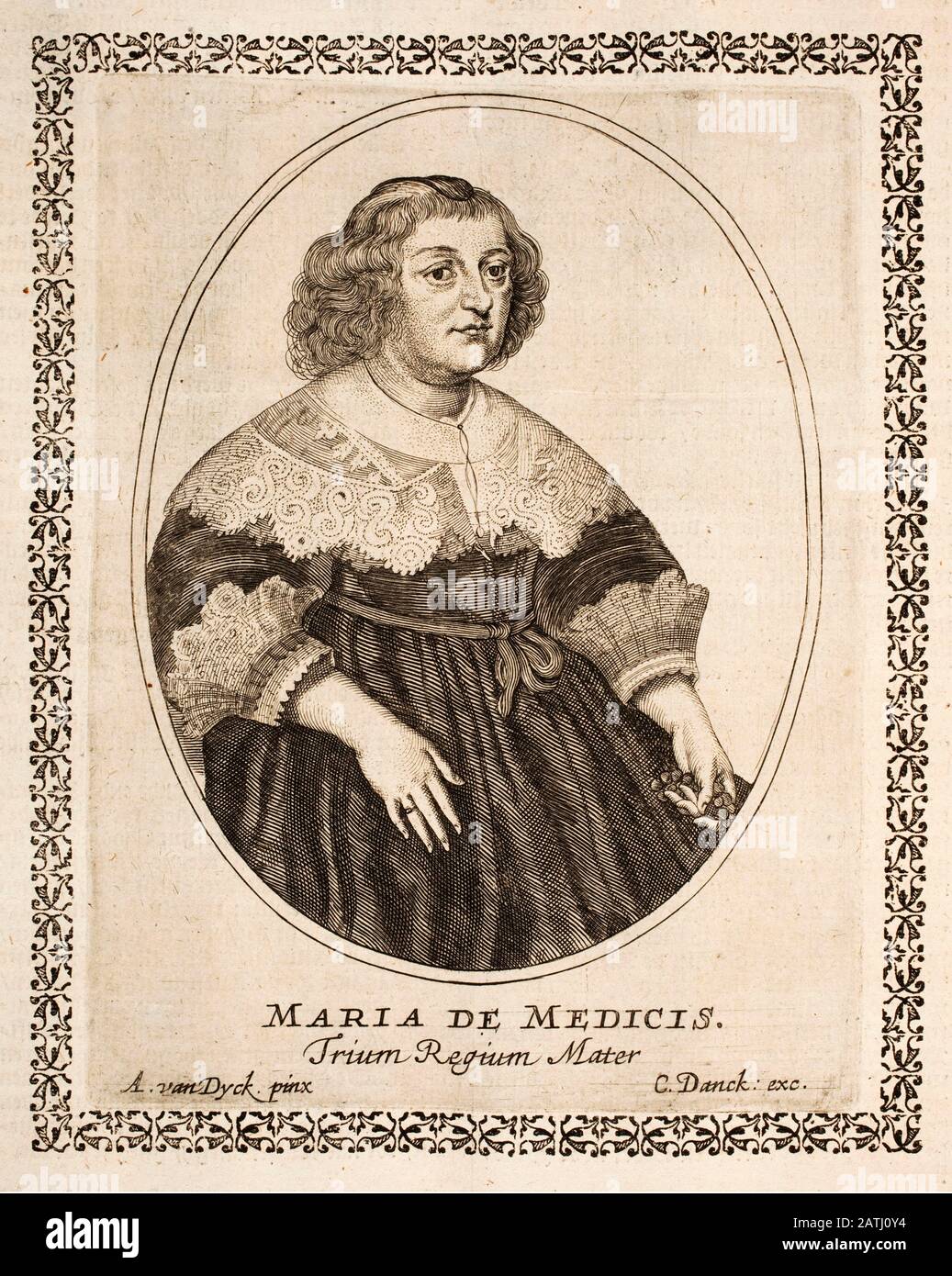 Portrait de Marie de Medici (1575 – 1642), Reine de France en tant que deuxième épouse du roi Henri IV de France, de la Maison de Bourbon. Elle était membre de Banque D'Images
