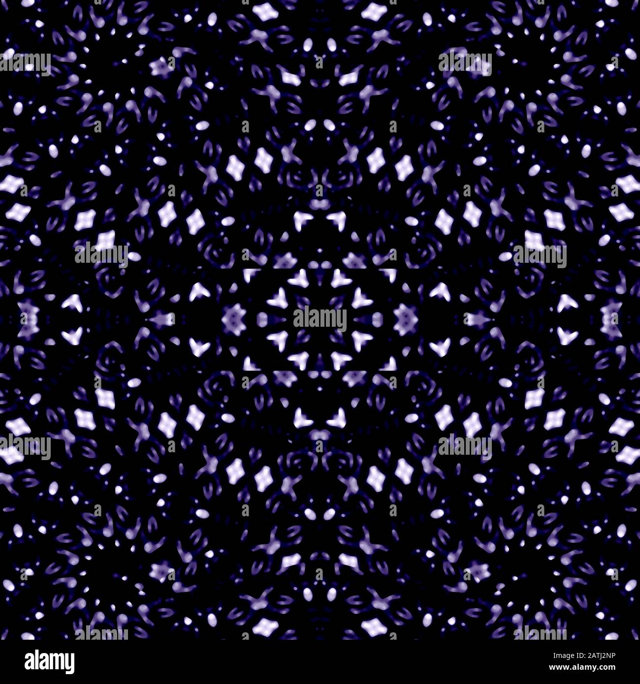 Motif mosaïque fantaisie bleu foncé abstrait orné de motifs sans couture. Banque D'Images