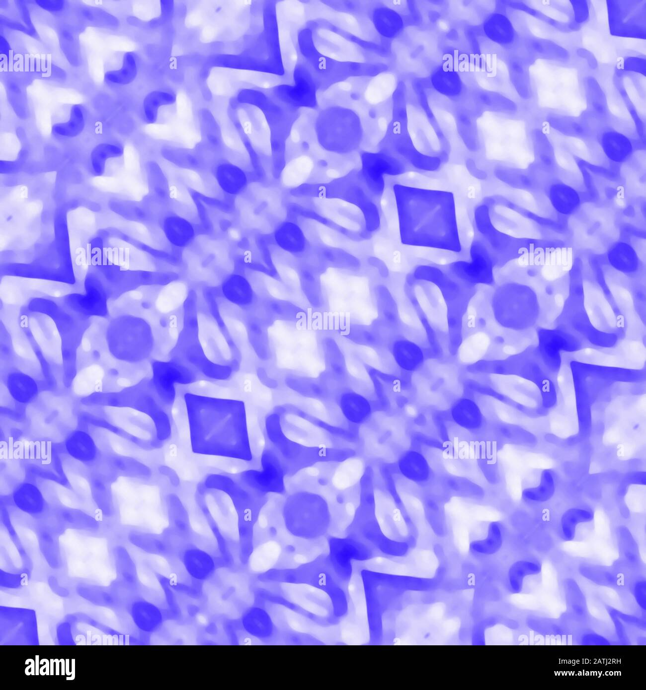 Motif mosaïque abstrait audacieux orné de couleurs bleu et blanc Banque D'Images