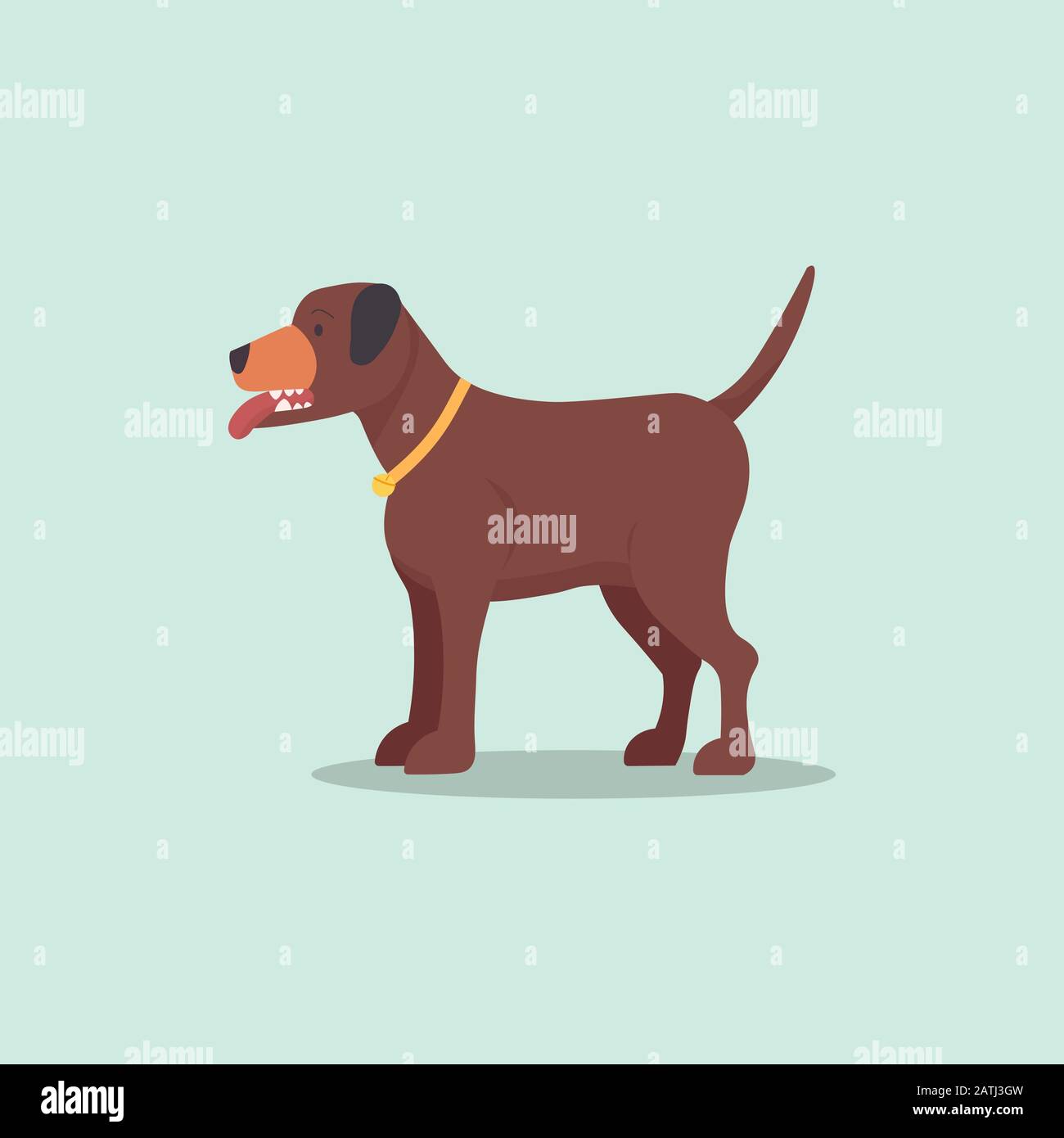 Pit bull brun chiens vecteur.plat dessin animé chiot isolé arrière-plan Illustration de Vecteur