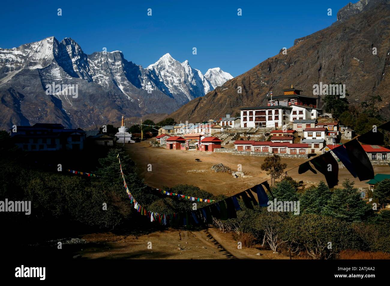 Tengboche dans l'Himalaya népalais Banque D'Images Tengboche dans l'Himalaya népalais Banque D'Images