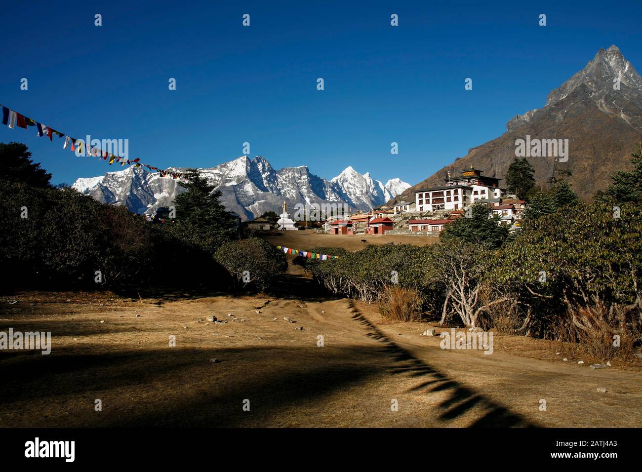 Tengboche dans l'Himalaya népalais Banque D'Images Tengboche dans l'Himalaya népalais Banque D'Images