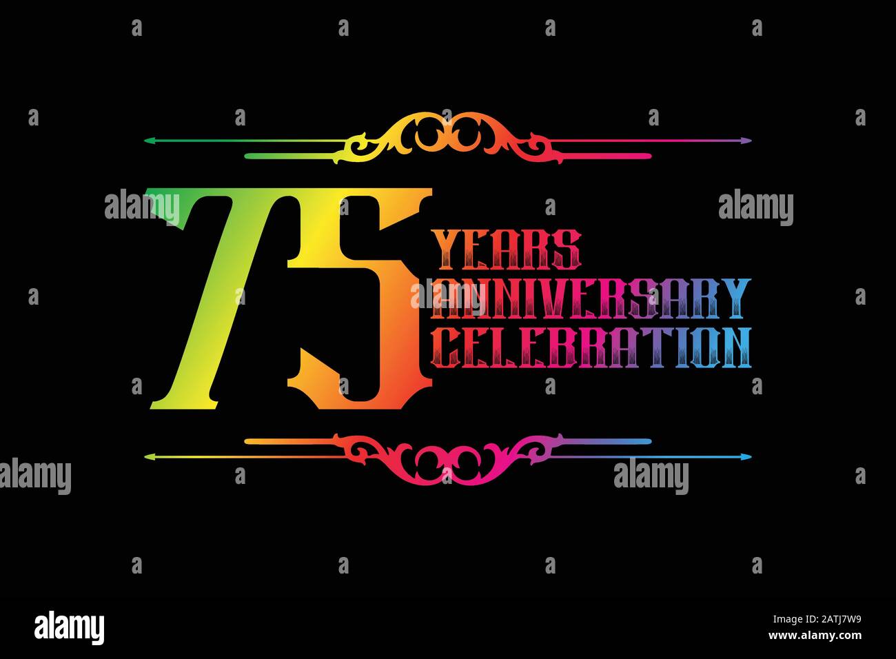 Modele De Logo Anniversaire 75 Ans Anniversaire De Creation Vector Image Vectorielle Stock Alamy