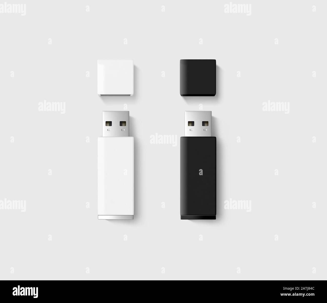Kit de maquette de lecteur usb vide ouvert, noir, blanc Banque D'Images