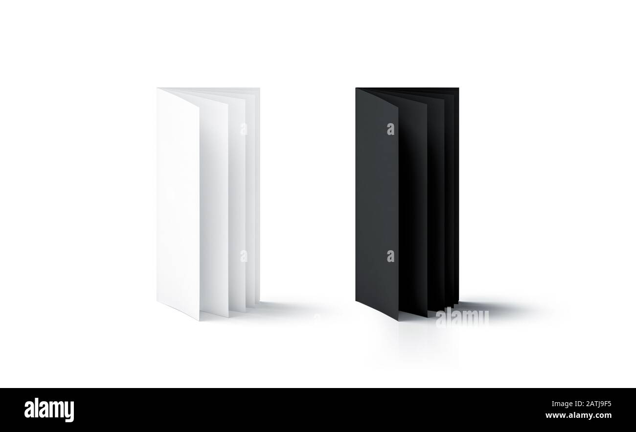 Maquette de support de livret noir et blanc vierge de plusieurs pages Banque D'Images