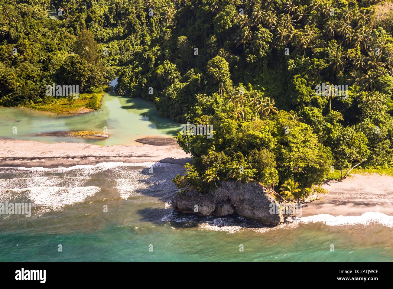 Photo aérienne de Bougainville, Papouasie-Nouvelle-Guinée Banque D'Images