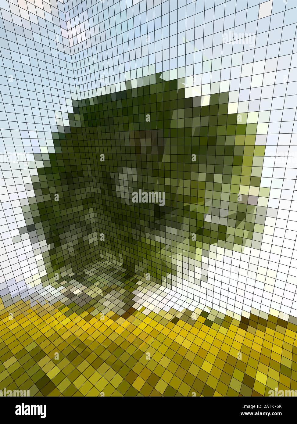 illusion optique – photographie matricielle ou paysage ? Illustration de Vecteur