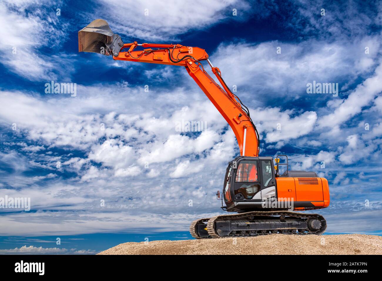 pelle hydraulique sur le chantier Banque D'Images