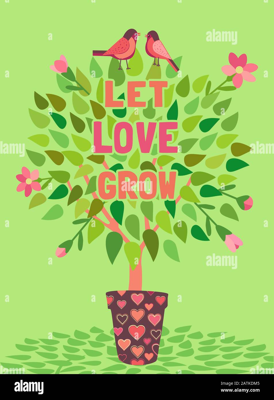 Affiche de vœux vectorielle de Saint-Valentin dessinée à la main Illustration de Vecteur