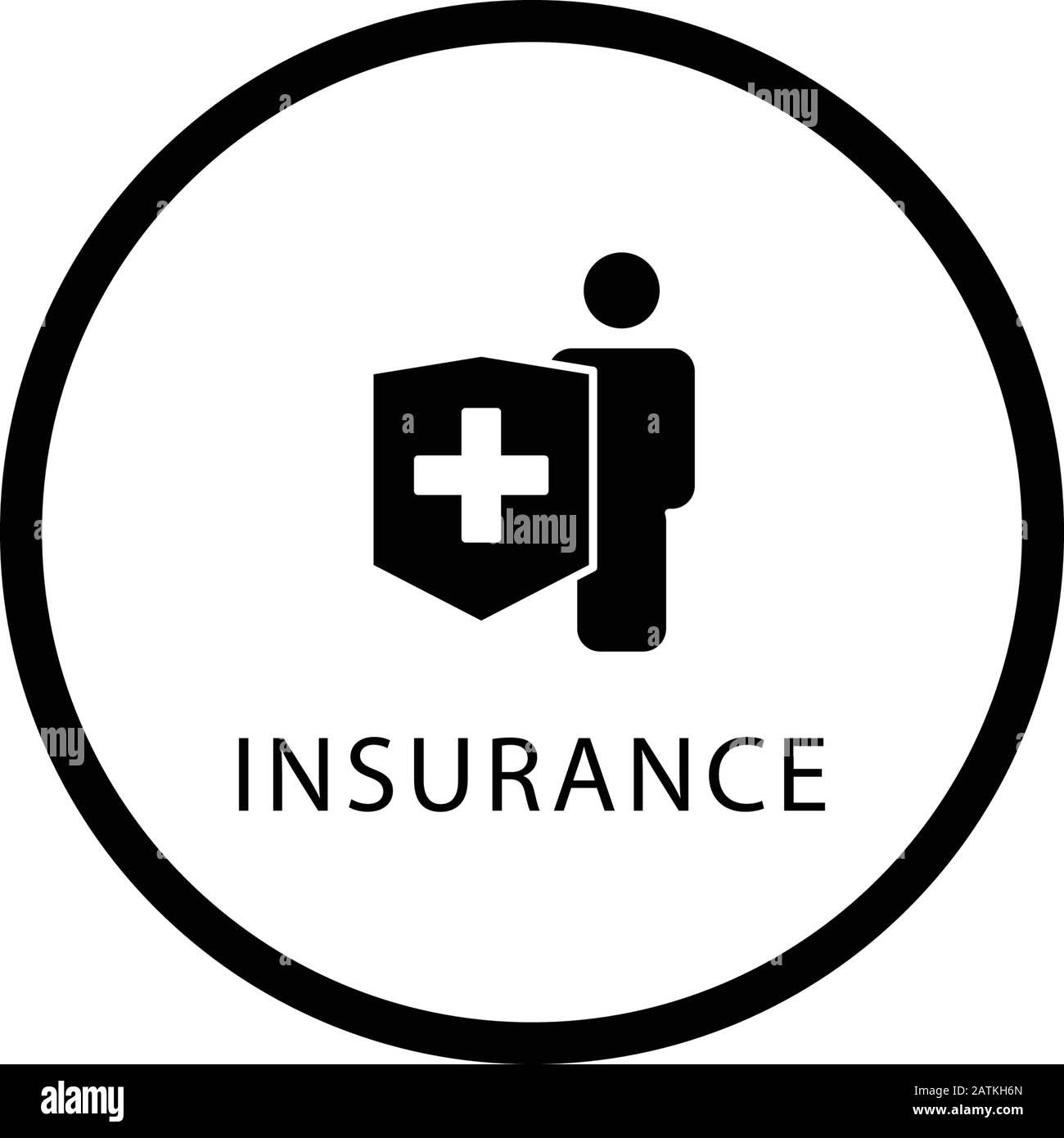 ICÔNE ASSURANCE, MODÈLE DE LOGO Illustration de Vecteur