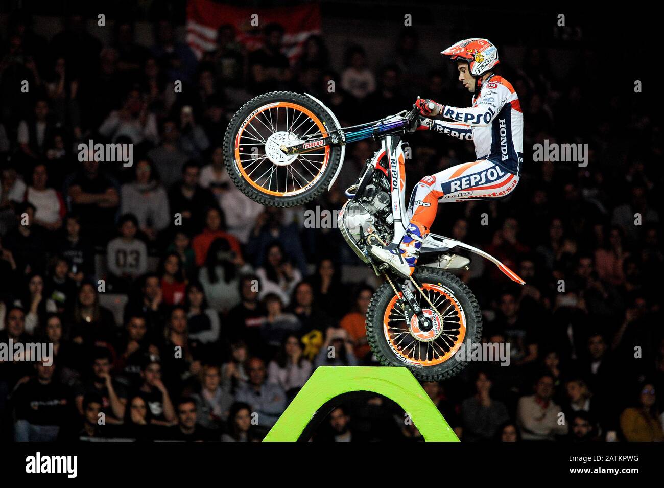 Barcelone, ESPAGNE - FÉVRIER 02:.essai intérieur Solo moto Barcelone 2020 au Palau Sant Jordi. (Photo de DAX/ESPA-Images) Banque D'Images