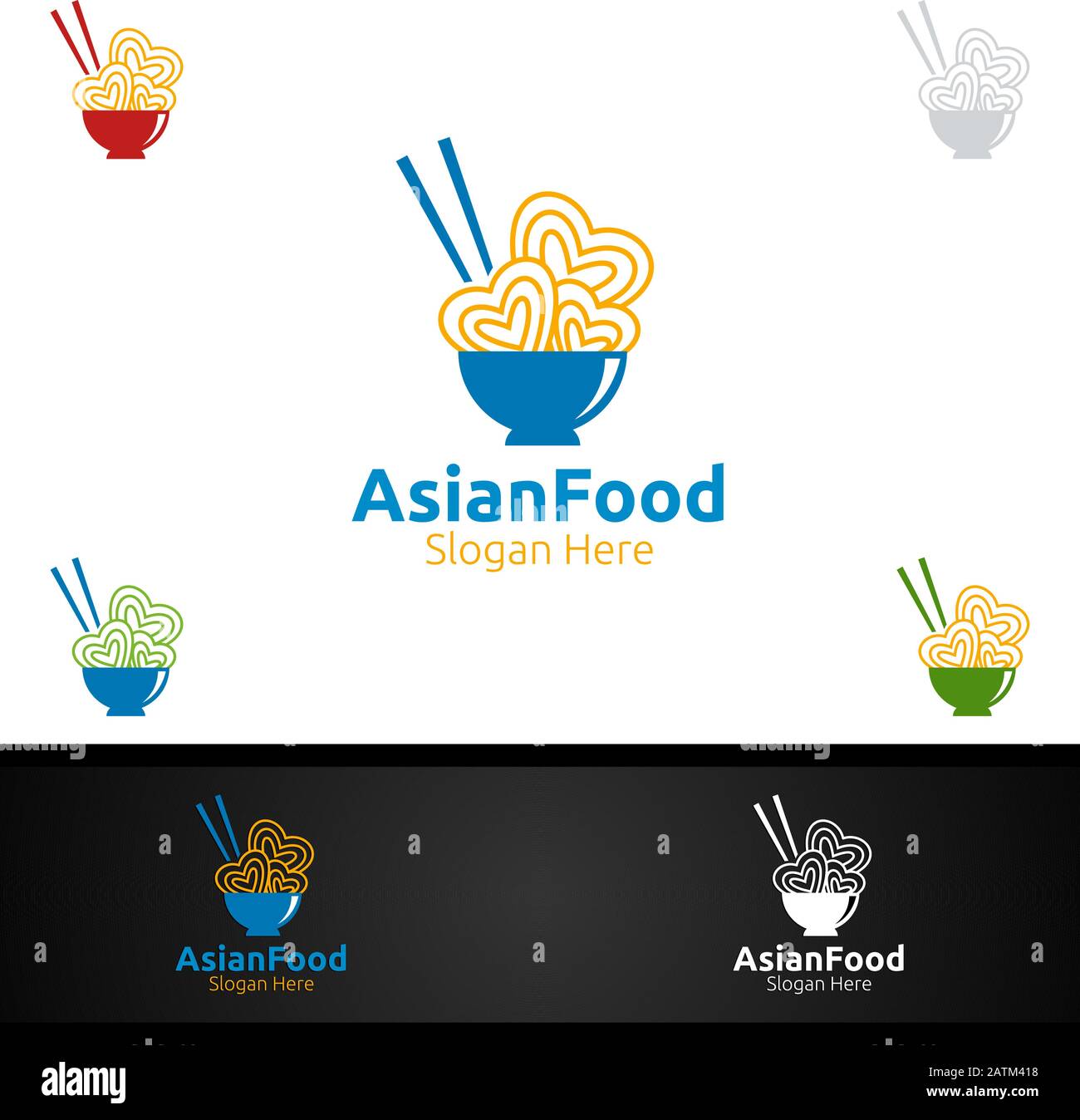 Logo Alimentaire Asiatique Pour La Nutrition Ou Le Concept De Supplément Illustration de Vecteur