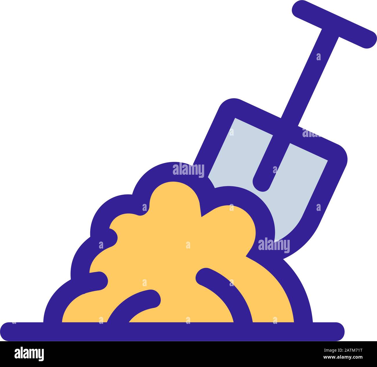 vecteur d'icône d'excavation archéologique. Illustration du symbole de contour isolé Illustration de Vecteur