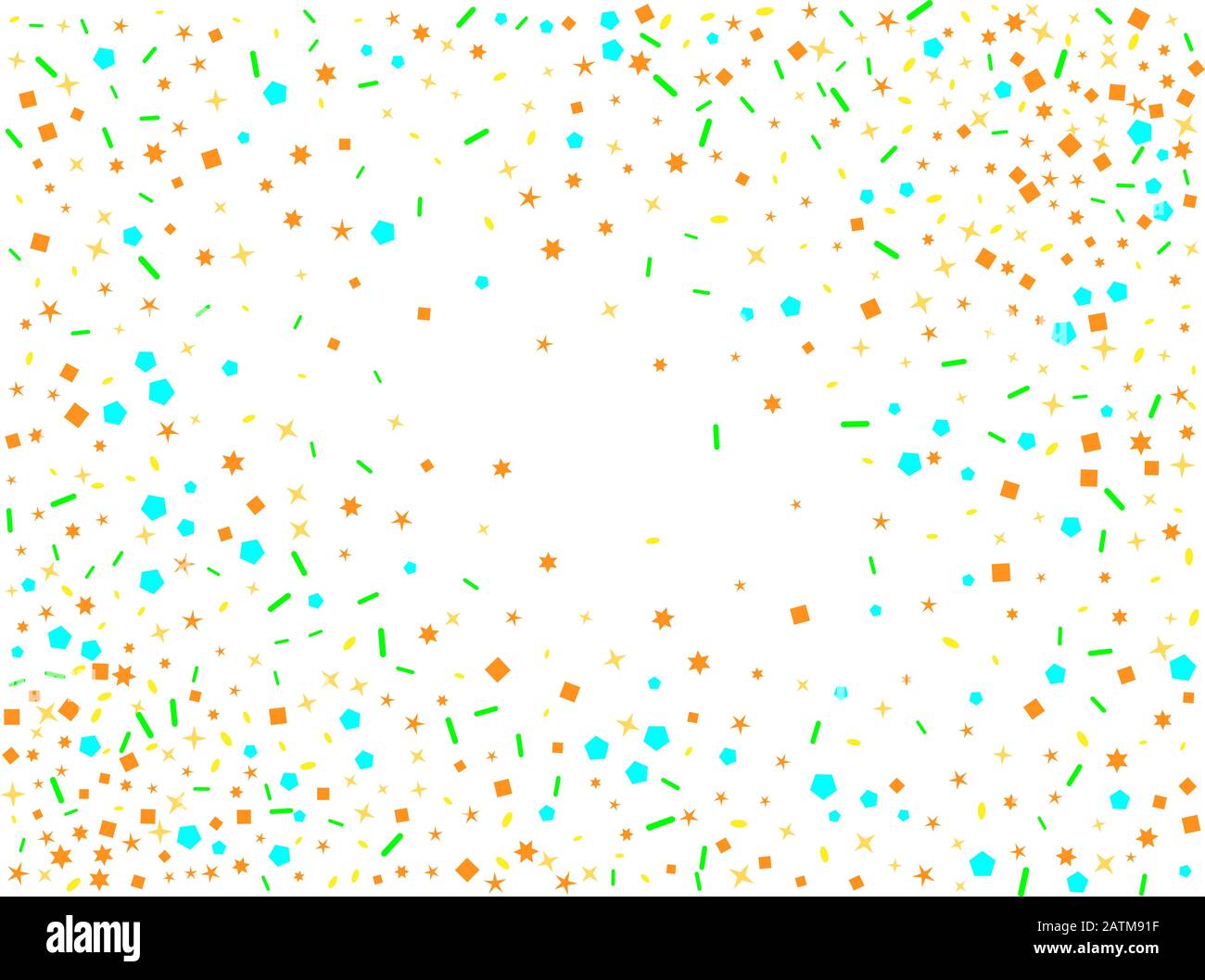 Confettis nouvelle texture de fond. Hexagones colorés, étoiles, ovales larges. Une sélection d'illustrations confettis d'arrière-plan. Illustration de Vecteur