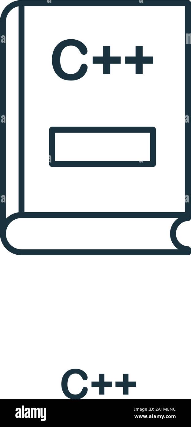 Icône de ligne C++. Style de conception fin de la collection d'icônes de programmateur. Icône c++ simple pour les infographies et les modèles Illustration de Vecteur