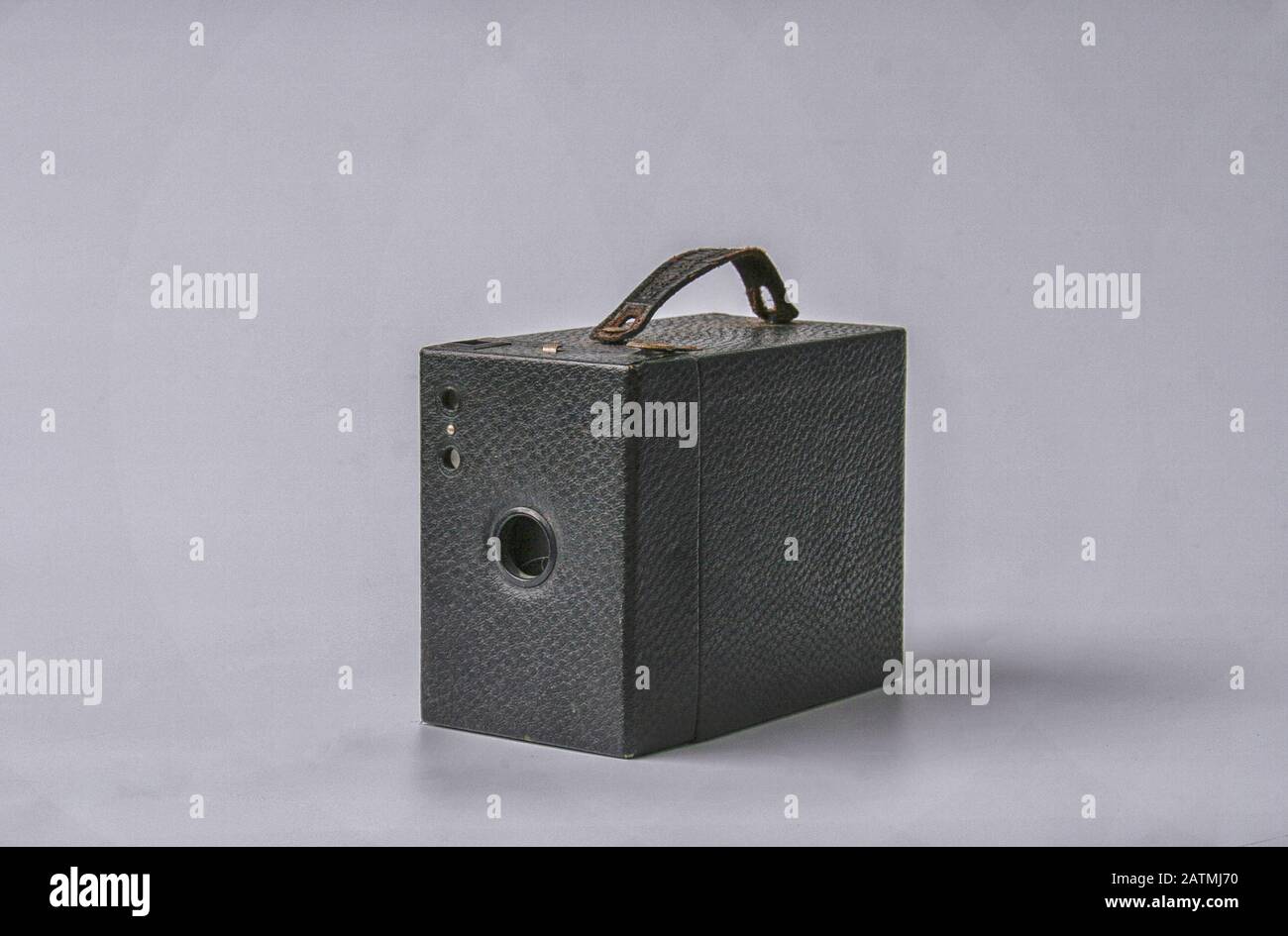 Ancien camerabox en cuir des années 1920' Banque D'Images